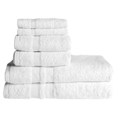 Bibb Home 6-Piece Luxury Combed Cotton Towel Set